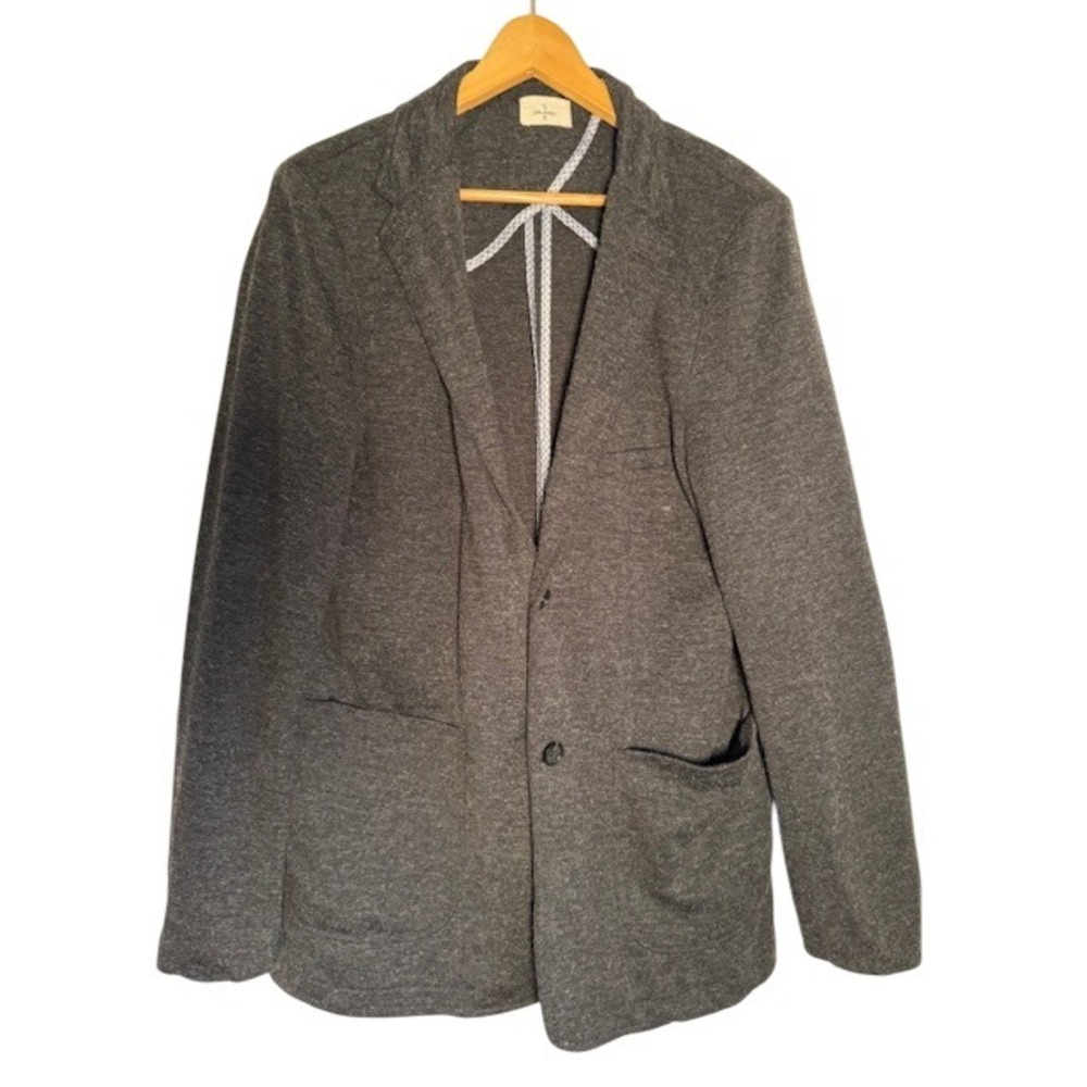 CIVIL SOCIETY Charcoal Heather Knit Blazer Jacket Mens Size XL‎